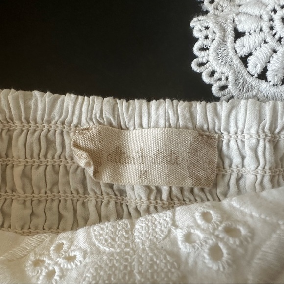 Altar'd State Cream Lace Ruffle Crop Top Boho Size Medium - Picture 5 of 7